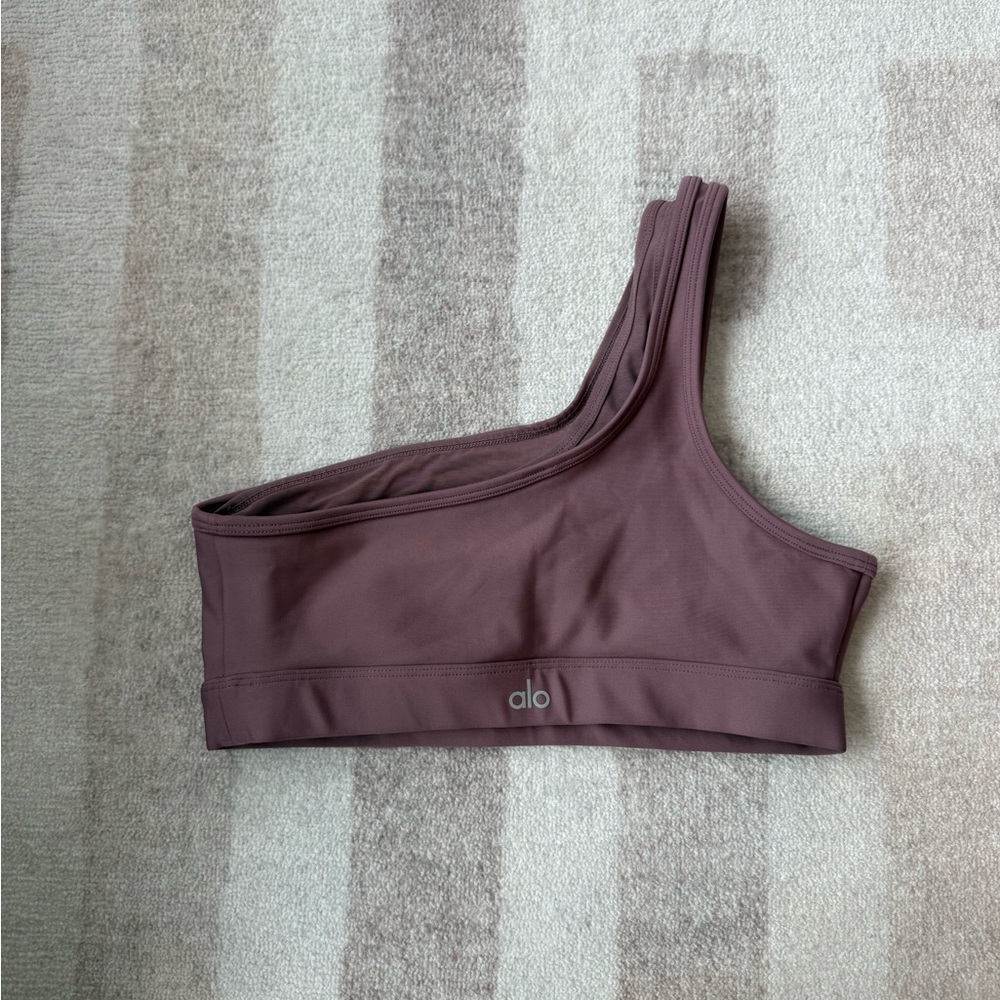 ALO Yoga One-Shoulder Sports Bra Mauve